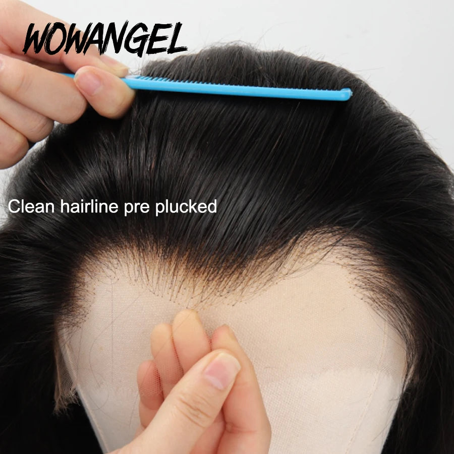 Wowangel 13x6 Full Lace Frontal Wig HD Lace Frontal Wigs Body Wave Human Hair Wigs 250% HD Lace Closure Wigs Melt Skins Glueless