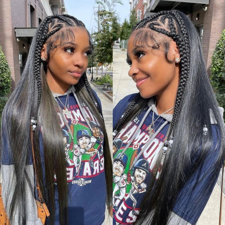13x6 HD Full Lace Frontal Wigs 250% Invisible HD Lace Front Human Hair Wigs  Straight Melt Skins Pre Plucked Brazilian Hair Wig