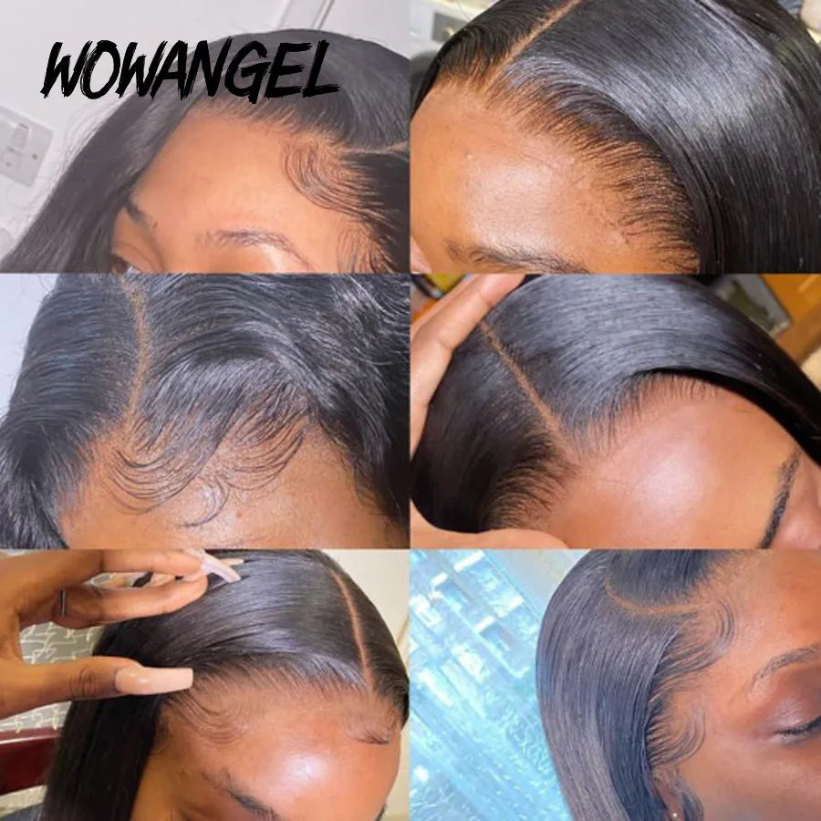 13x6 HD Full Lace Frontal Wigs 250% Invisible HD Lace Front Human Hair Wigs  Straight Melt Skins Pre Plucked Brazilian Hair Wig